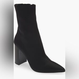 Jeffrey Campbell Siren Bootie Black Neoprene Pointed Toe Heel 7